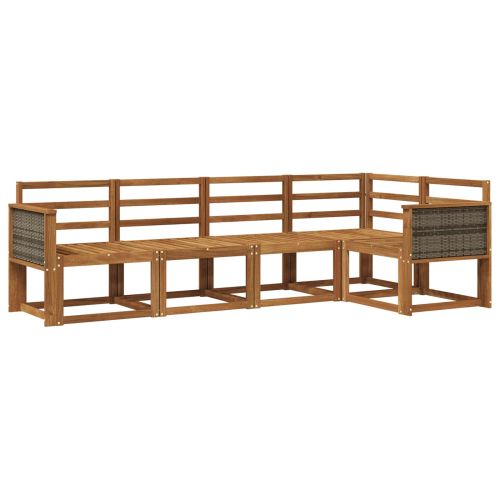 Комплект дивани за открито 5 pcs Натурално