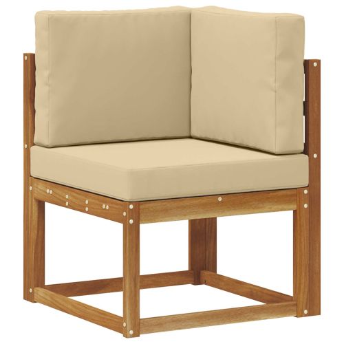Комплект дивани за открито 5 pcs Натурален и Бежов Полиестер