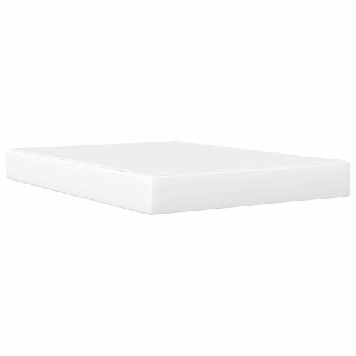 Рамка за легло с матрак Бяло 120 x 190 cm Изкуствена