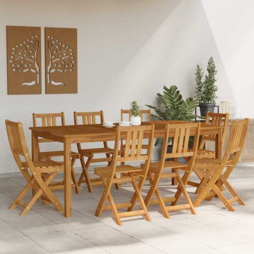 Външни бistro столове 8 pcs Натурално 40 x 42 x 85 см