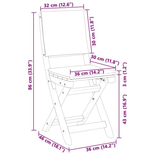 Външни бistro столове 8 pcs Тъмносиво 38 x 46 x 85 см