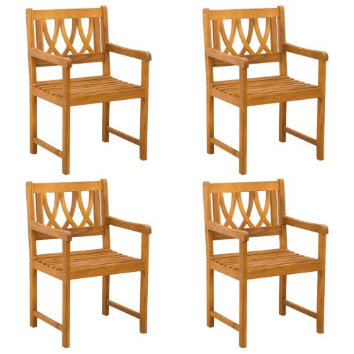 Външна пейка 4 pcs Натурално 56 х 55,5 х 90 см