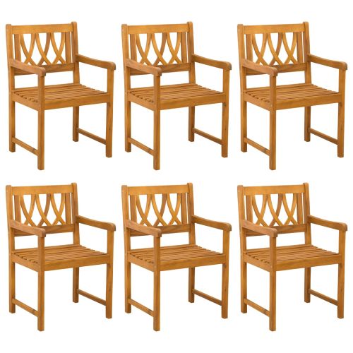 Външна пейка 6 pcs Натурално 56 х 55,5 х 90 см