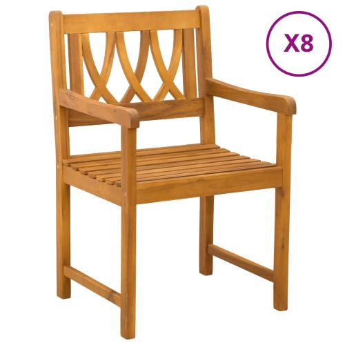 Външна пейка 8 pcs Натурално 56 х 55,5 х 90 см