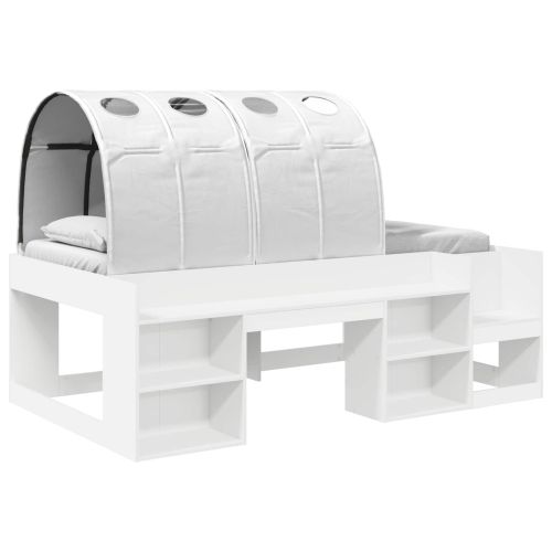 Легло с тунел 4 pcs Бяло Инженерна дървесина