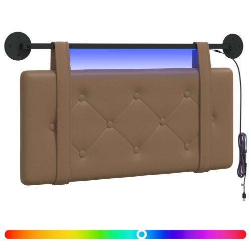 Табла за легло висяща С LED осветление Капучино Изкуствена