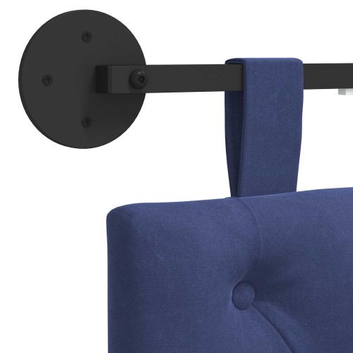 Табла за легло висяща С LED осветление Полицейско синьо Кадифе