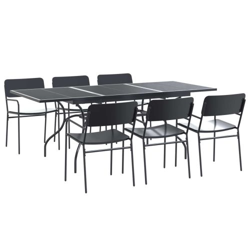 Комплект за хранене в градината 7 pcs Антрацит Стомана