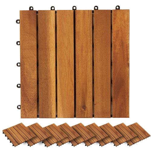 Плочка за decking 20 pcs Кафяво 30 x 30 cm Дърво от Акация