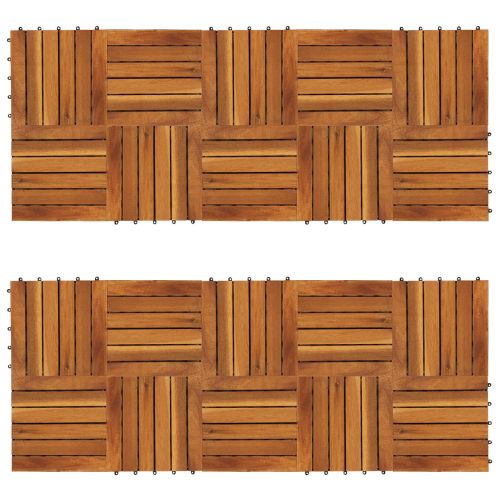 Плочка за decking 20 pcs Кафяво 30 x 30 cm Дърво от Акация