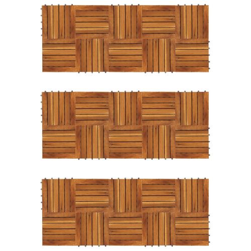 Плочка за decking 30 pcs Кафяво 30 x 30 cm Дърво от Акация