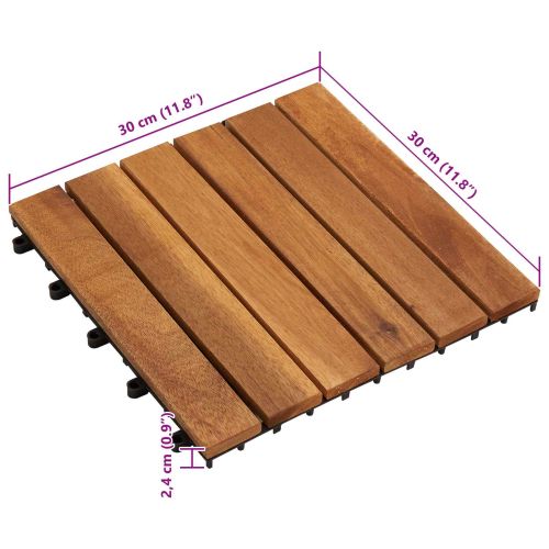 Плочка за decking 30 pcs Кафяво 30 x 30 cm Дърво от Акация