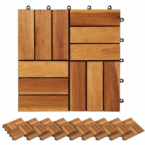 Плочка за decking 20 pcs Кафяво 30 x 30 cm Дърво от Акация