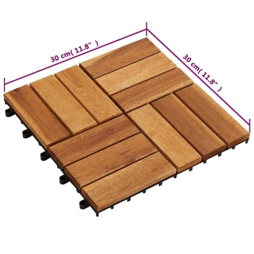 Плочка за decking 20 pcs Кафяво 30 x 30 cm Дърво от Акация