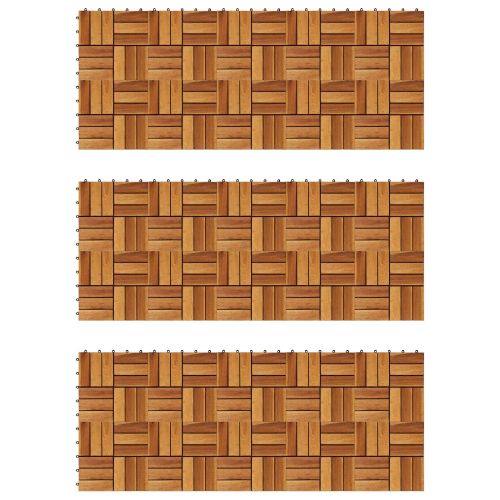 Плочка за decking 30 pcs Кафяво 30 x 30 cm Дърво от Акация