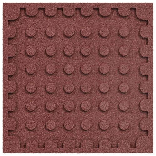 Плочки за защита при падане 12 pcs Червено 50 x 50 cm Каучук