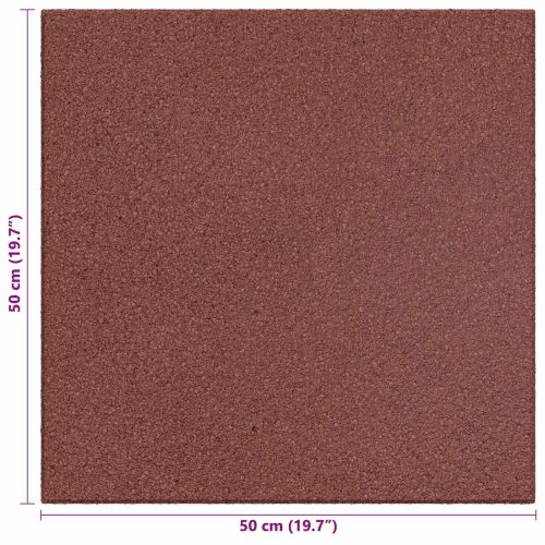Плочки за защита при падане 18 pcs Червено 50 x 50 cm Каучук