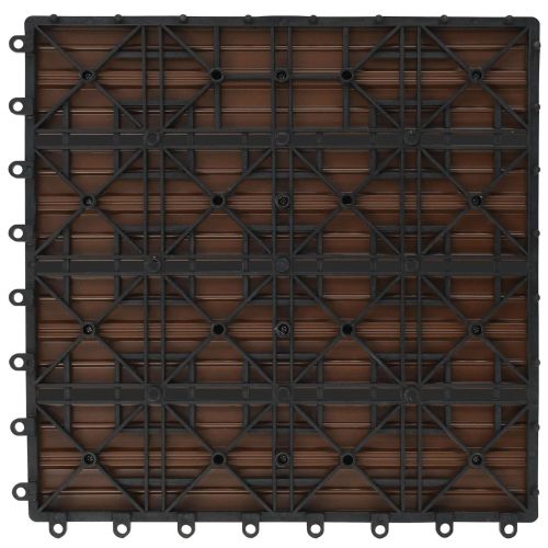 Плочка за decking 22 pcs Кафяво 30 x 30 cm WPC