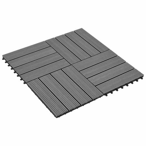 Плочка за decking 22 pcs Сиво 30 x 30 cm WPC