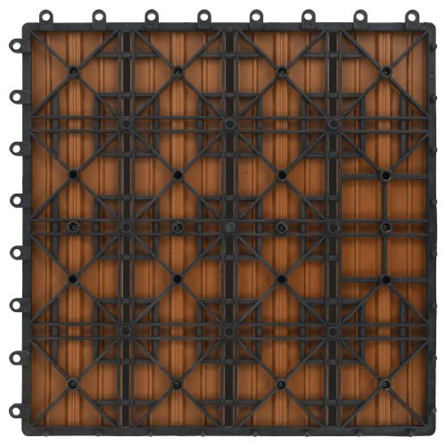 Плочка за decking 22 pcs Тик 30 x 30 cm WPC
