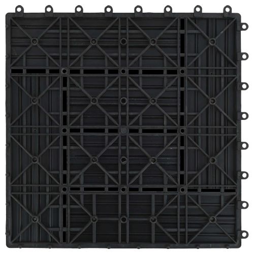 Плочка за decking 22 pcs Черно 30 x 30 cm WPC