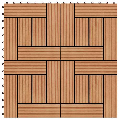 Плочка за decking 22 pcs Тик 30 x 30 cm WPC