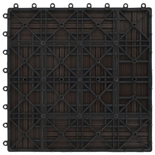 Плочка за decking 22 pcs Тъмен кафяв 30 x 30 cm WPC