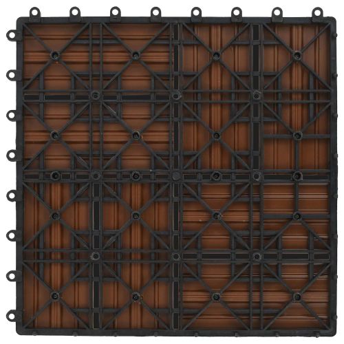 Плочка за decking 22 pcs Кафяво 30 x 30 cm WPC