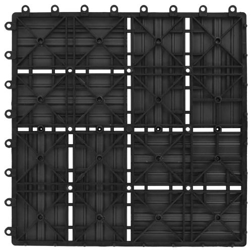 Плочка за decking 22 pcs Черно 30 x 30 cm WPC