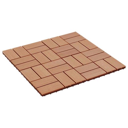 Плочка за decking 22 pcs Тик 30 x 30 cm WPC