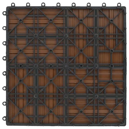 Плочка за decking 22 pcs Тик 30 x 30 cm WPC