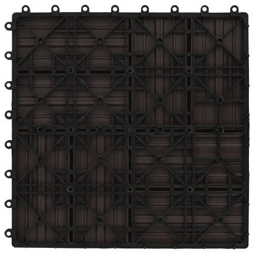 Плочка за decking 22 pcs Тъмен кафяв 30 x 30 cm WPC