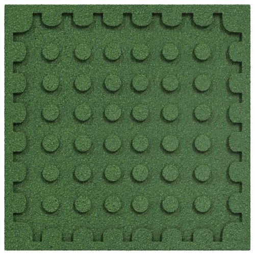 Плочки за защита при падане 12 pcs Зелено 50 x 50 cm Каучук
