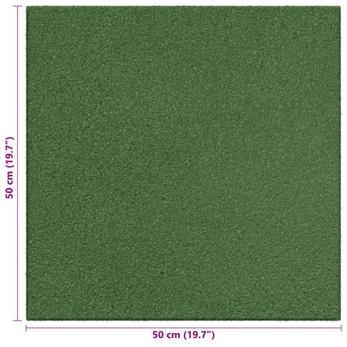 Плочки за защита при падане 18 pcs Зелено 50 x 50 cm Каучук