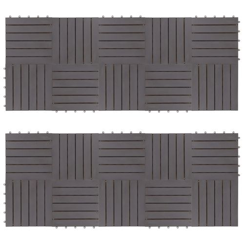 Плочка за decking 20 pcs Сиво 30 x 30 cm Дърво от Акация