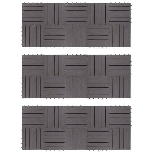 Плочка за decking 30 pcs Сиво 30 x 30 cm Дърво от Акация