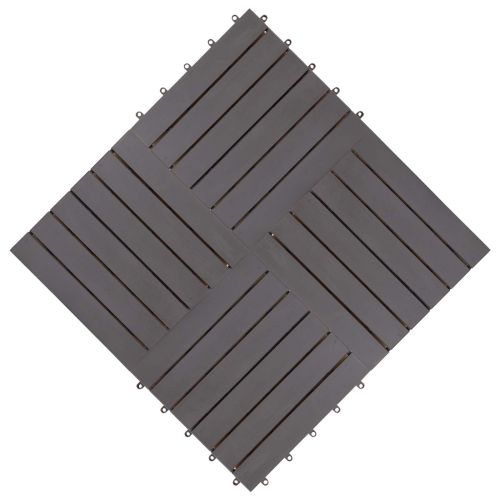 Плочка за decking 30 pcs Сиво 30 x 30 cm Дърво от Акация