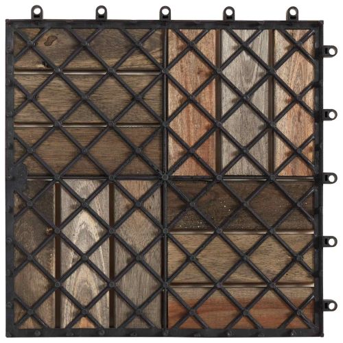 Плочка за decking 30 pcs Сиво 30 x 30 cm Дърво от Акация