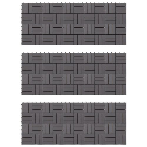 Плочка за decking 30 pcs Сиво 30 x 30 cm Дърво от Акация