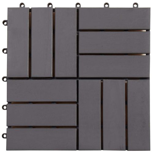 Плочка за decking 30 pcs Сиво 30 x 30 cm Дърво от Акация