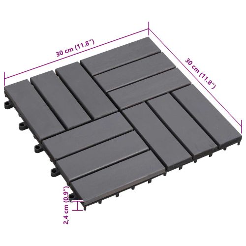 Плочка за decking 30 pcs Сиво 30 x 30 cm Дърво от Акация