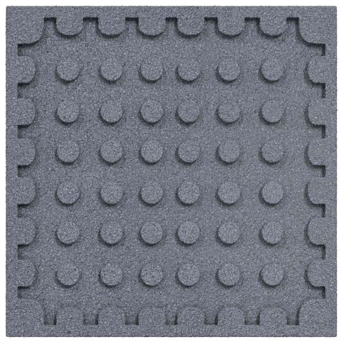 Плочки за защита при падане 18 pcs Сиво 50 x 50 cm Каучук
