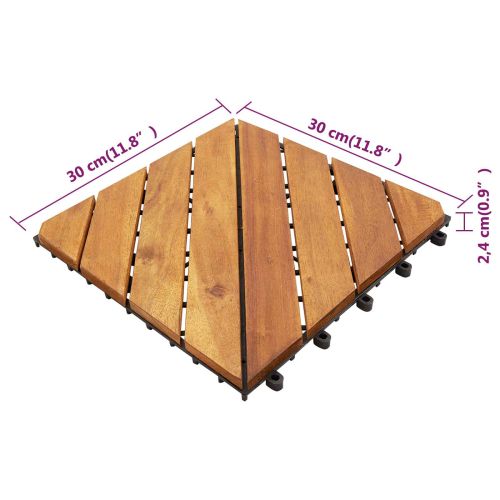 Плочка за decking 30 pcs Кафяво 30 x 30 cm Дърво от Акация