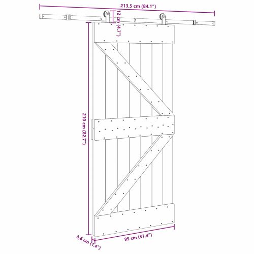 Преплъзваща се врата NARVIK 95 x 210 см (213,5 см)