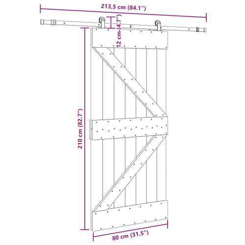 Преплъзваща се врата NARVIK 80 x 210 см (213,5 см)