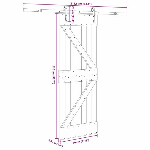 Преплъзваща се врата NARVIK 70 x 210 см (213,5 см)