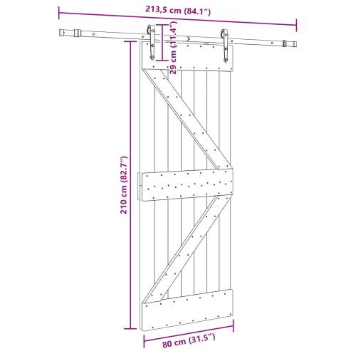 Преплъзваща се врата NARVIK 80 x 210 см (213,5 см)