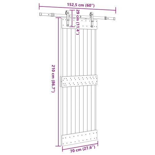 Преплъзваща се врата NARVIK 70 x 210 см (152,5 см)