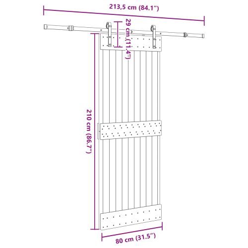 Преплъзваща се врата NARVIK 80 x 210 см (213,5 см)