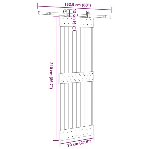 Преплъзваща се врата NARVIK 70 x 210 см (152,5 см)